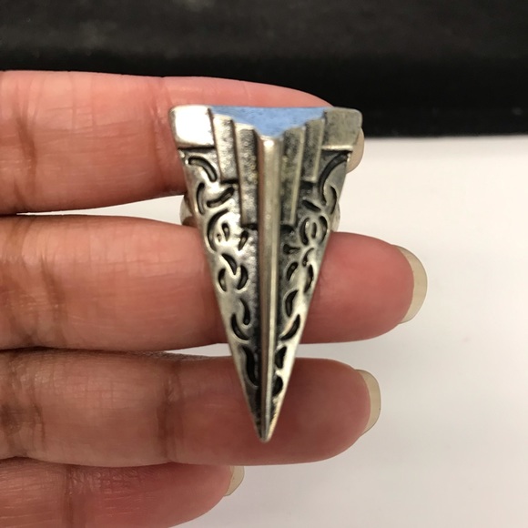 Boho Triangular Intricate Design Ring - Picture 2 of 7